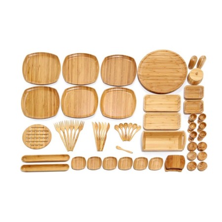 Bambum Ikon 57 Parça 6 Kişilik Bambu Kahvaltı Takımı B2449