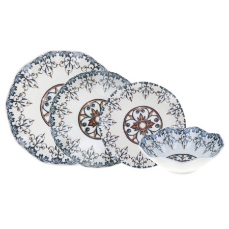 Bambum Linda 24 Parça Bone Porselen 6 Kişilik Yemek Takımı B3284