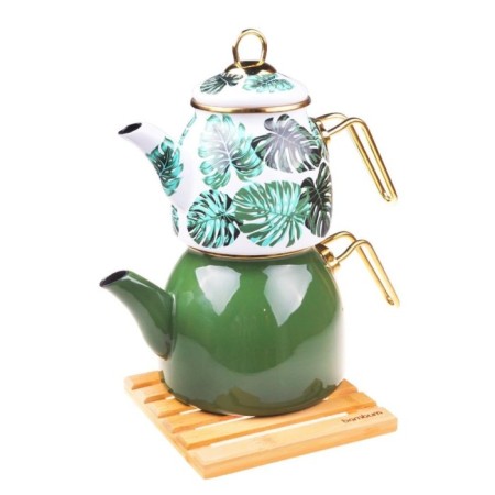 Bambum Clara Amazon Desenli Nihaleli Çaydanlık Takımı B3495