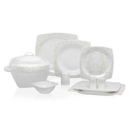 Neva Mirena Fıne Bone Kare 60 Parça 12 Kişilik Yemek Takımı N3082