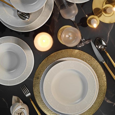 Kütahya Porselen NNLB24Y2885459 Leonberg 6 Kişilik 24 Parça Yemek Takımı Nano Dek DG-558