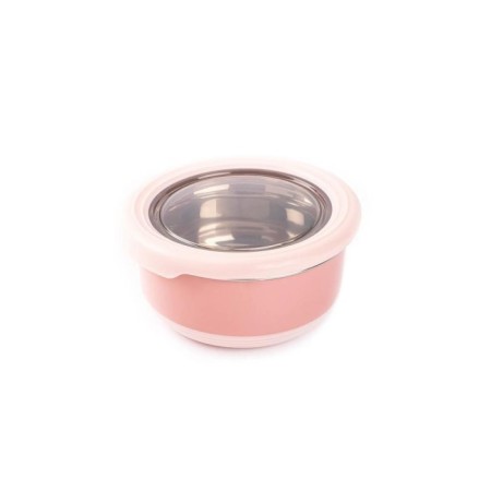 Tantitoni Tedemeı Pembe Paslanmaz Çelik Yuvarlak Yemek Taşıma Kabı 420 Ml T6857Y420P