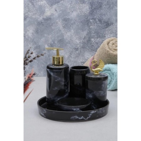 Arow Peri Banyo Seti 5 Parça Siyah TR-2841