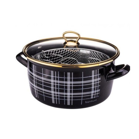 Bambum Darky Kızartma Tenceresi Siyah Line 22 Cm B5613