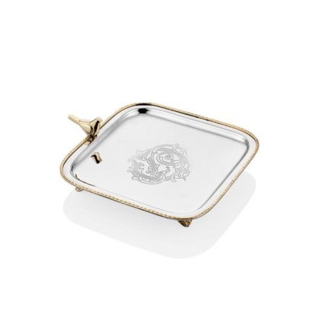 Lamedore Black Pearl Kuşlu Kare Tepsi 1MG-15231