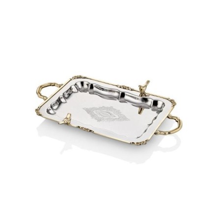 Lamedore Black Pearl Kuşlu Büyük Boy Düz Tepsi 1MG-85