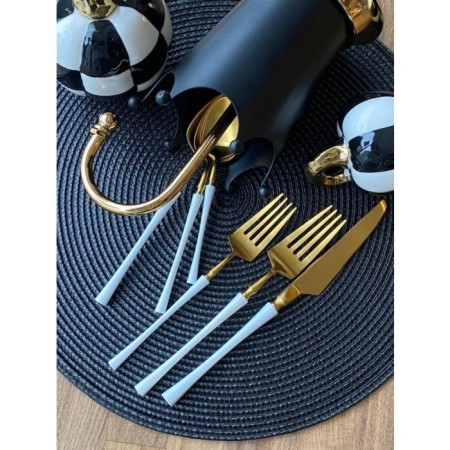 Sembol Royal Beyaz Parlak 6 Kişilik 30 Parça Çatal Kaşık Bıçak Seti ROYAL-01