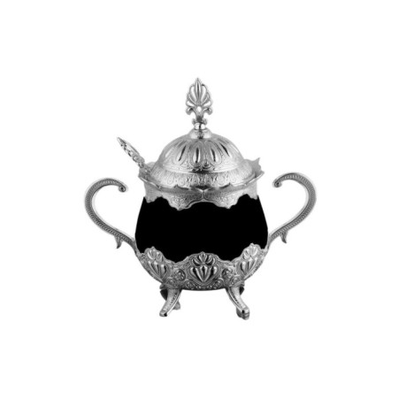 Busem Porselen Yuvarlak Şekerlik Parlak Siyah 13-004-SK-19