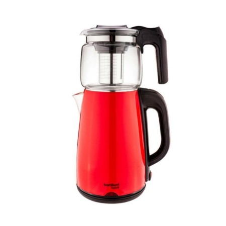 Bambum Teatech Cam Demlikli Çay Makinesi Kırmızı B5822