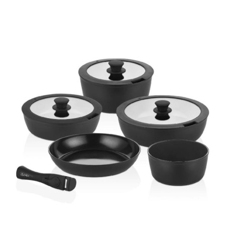 Falez Aurıs X Large 9 Parça Tencere Takımı Siyah ARS3021