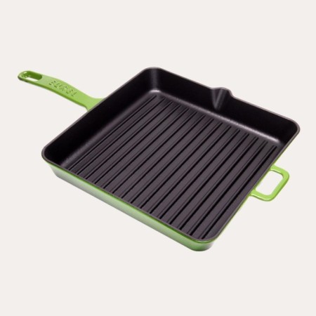 Sürel Mat Emayeli Degrade Koyu Yeşil 30*30 Cm Kare Döküm Izgara Tava