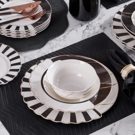 Neva Marble Plus Hibrit 6 Kişilik 24 Parça Yemek Takımı N3275