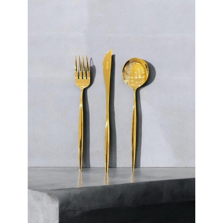 Maxx Doria Nagi Titanyum Gold 12 Kişilik 84 Parça Çatal Kaşık Bıçak Takımı PA1037