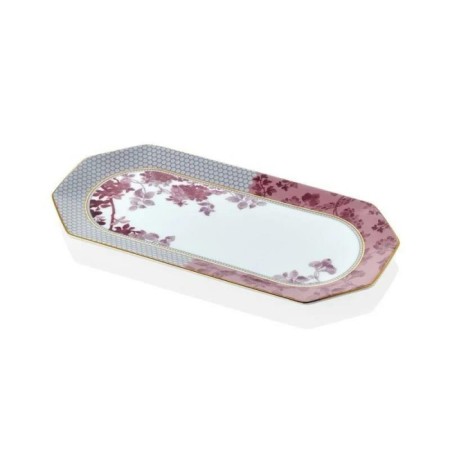 Tea Delight Regency Damask Küçük Kayık Tabak Pembe 25 Cm 5DDC-B10110RD1