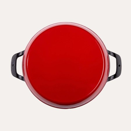 Sürel Mat Emayeli 22 Cm Yuvarlak Düz Döküm Sahan Parlak Kırmızı