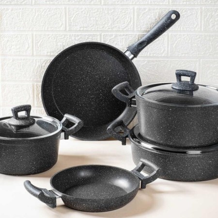 Tantitoni Granit 8 Parça Tencere Takımı Gri GRSET8G