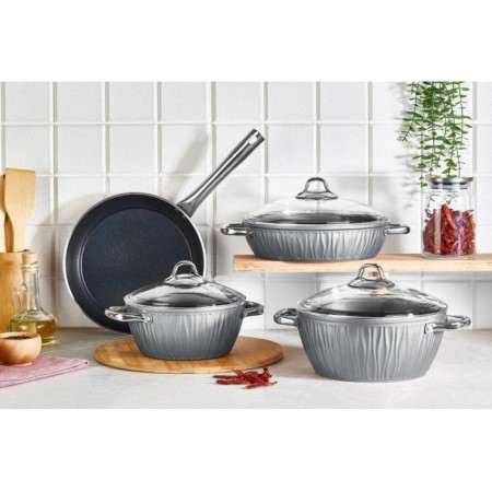 Falez Markiz 7 Parça Tencere Takımı Gri MKZ1005