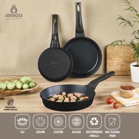 Amboss Vento 3 Parça Tava Seti Siyah VEN-2094