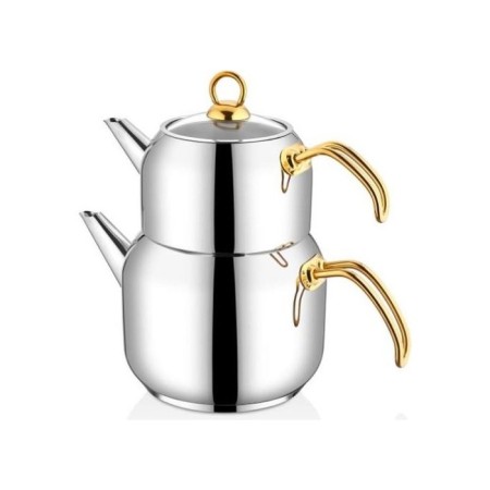 Falez Lında Gold Aile Boyu Çaydanlık Takımı LND1002