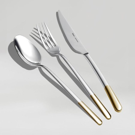 Hisar Bahama Gold Yarım Dekorlu 12 Kişilik 84 Parça Çatal Kaşık Bıçak Takım