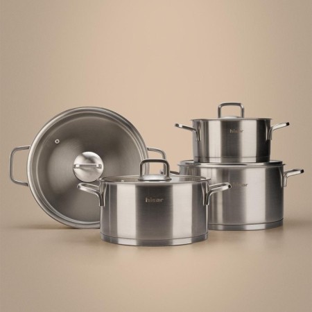 Hisar Lusso 8 Parça Çelik Tencere Takımı Saten