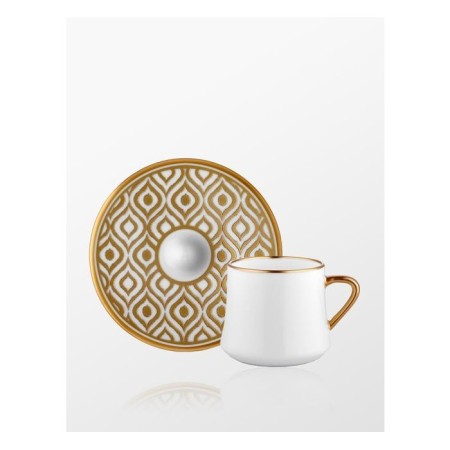 Koleksiyon Sufi İkat Altın 6 Kişilik 12 Parça Çay Fincanı Takımı (40307)