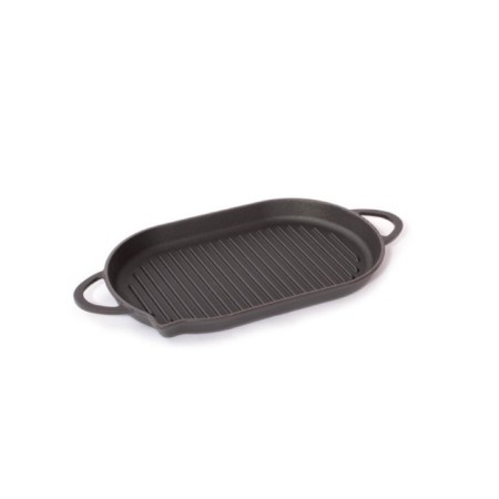 Parlak Mat Emayeli 33x20 Cm Mat Siyah Oval Grill Tava