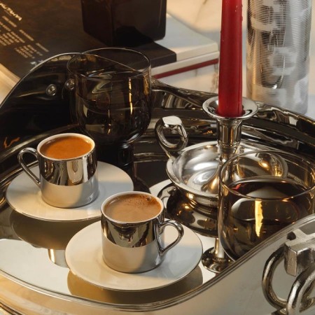 Kütahya Porselen RU04KT54020 Ruya 2 Kişilik 4 Parça Platin Kaplama Kahve Fincan Takımı