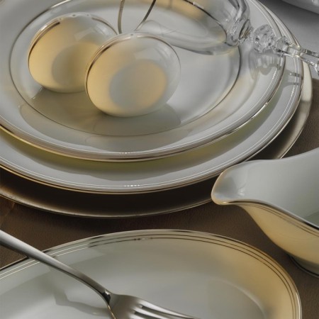 Evaliza Perla Platin 12 Kişilik 60 Parça Yemek Takımı (20516)