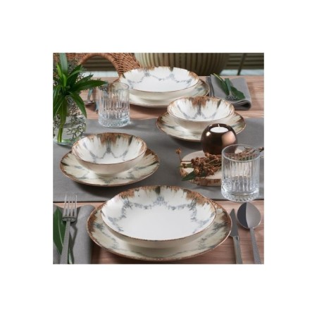 Güral Porselen GBSATN24Y4R20162 GBS Atına 6 Kişilik 24 Parça Yemek Takımı Reaktif DG20162