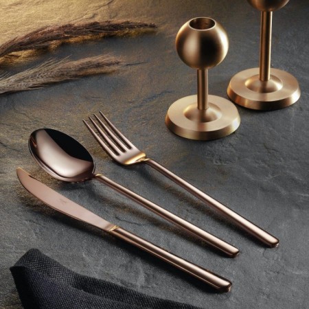 Lively Lotus Titanyum Rose Gold 12 Kişilik 84 Parça Çatal Kaşık Bıçak Takımı