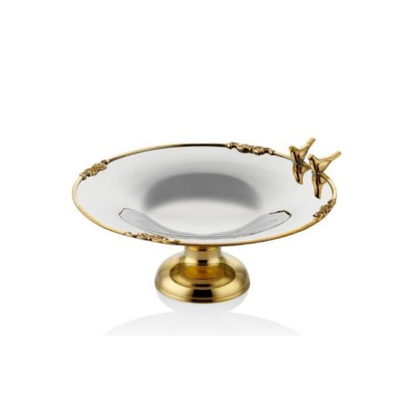 Lamedore Black Pearl Kuşlu Çukur Sunum Tabak Büyük 1MG-15639