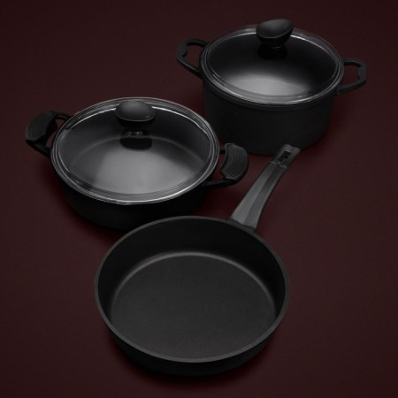 Hisar Sirius 5 Parça Döküm Tencere Takımı Siyah