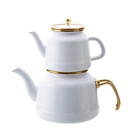 Arow Roomy Beyaz Emaye Çaydanlık TR-4534