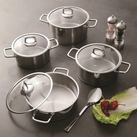 Hisar Rio Metal 8 Parça Tencere Takımı Z-Cam Kapak