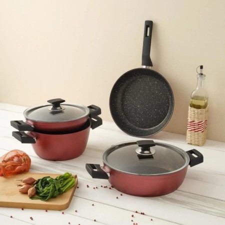 Hisar Ares 6 Parça Tencere Takımı Siyah Soft Touch