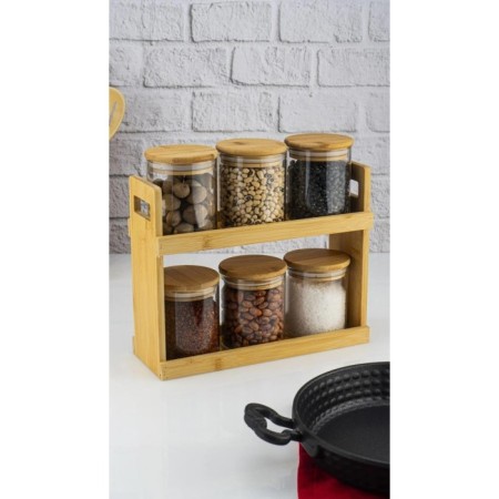 Bambum Tier 7 Parça 2 Katlı Standlı Baharatlık Seti B5784