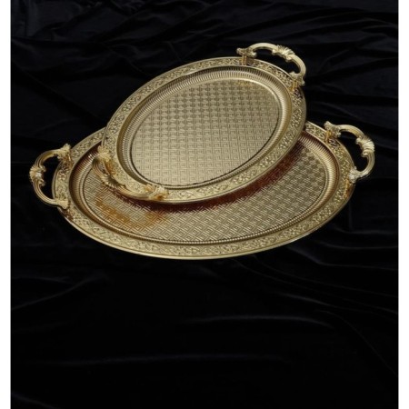 Arow Rossi Küçük Oval Gold Tepsi TR-3695-1