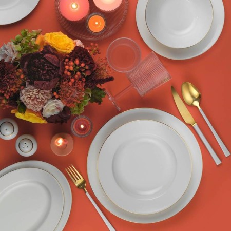 Kütahya Porselen INBNKL53YT20 Incı Bone Yuvarlak 12 Kişilik 53 Parça Yuvarlak Yemek Takımı