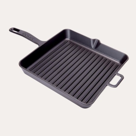 Süre Mat Emayeli 30 Cm Kare Izgara Tava Mat Siyah Döküm