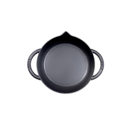 Parlak Mat Emayeli 24 Cm Yuvarlak Düz Sahan Mat Siyah