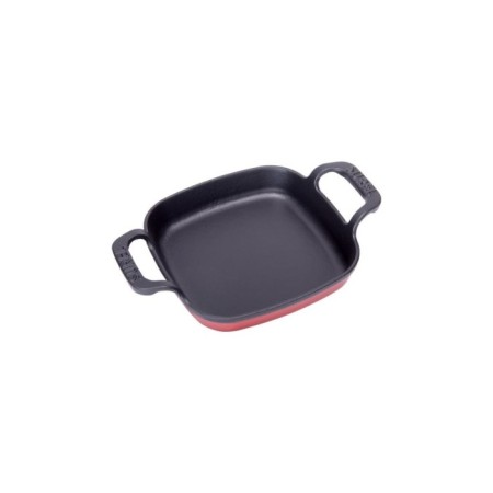 Parlak Mat Emayeli 16 Cm Kare Düz Sahan Parlak Kırmızı