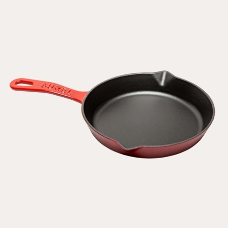 Parlak Mat Emayeli Degrade Kırmızı 22 Cm Yuvarlak Düz Tava