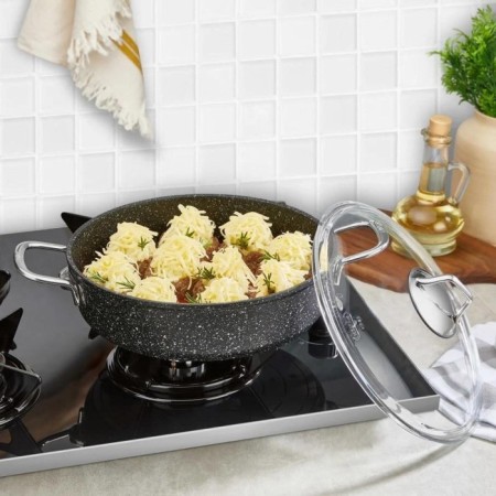 Falez Black Lıne 22 Cm Kısa Tencere  BLN 3021