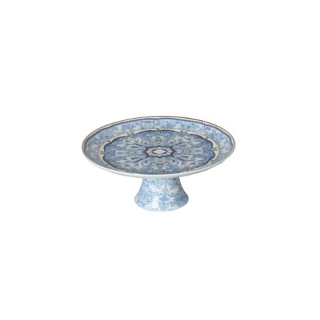 Lucky Art Florance Bone Chına Mavi Beyaz Ayaklı Kek Standı 27 Cm LYHD607