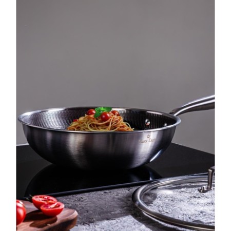 Maxx Doria Steel Fusion 28 Cm Kapaklı Wok Tava PA3009