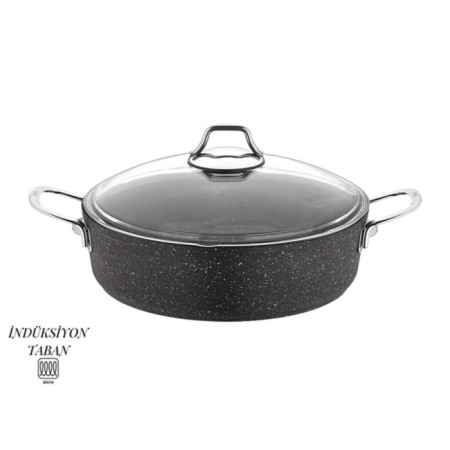 Falez Black Line 26 Cm indiksiyonlu Kısa Tencere BLN4005