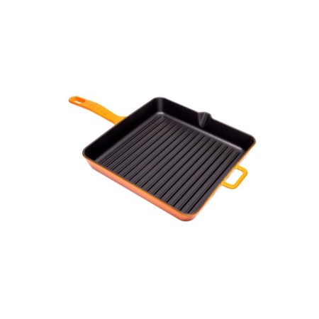 Parlak Mat Emayeli Degrade Turuncu 30*30 Cm Kare Izgara Tava
