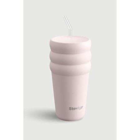 Stevıg 3 Bubble Two-Cap Straw Tumbler Çelik Termos 600 Ml Soft Quartz ST-248