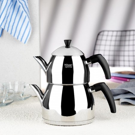 Hisar Optima Bergama Siyah Soft Touch Çaydanlık Takımı